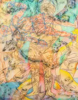 Malcolm Payne, Sanoid Assist 2, 1990, acrylic and broken mirror on canvas
