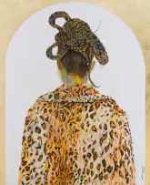 Ayanda Mabulu, Gazing is a Distance Constellation, 2024, oil and gold leaf on canvas