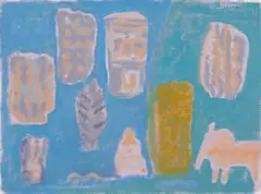 Paul Sekete, Untitled I, pastel and acrylic on paper