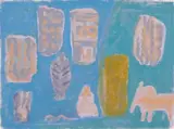 Paul Sekete, Untitled I, pastel and acrylic on paper