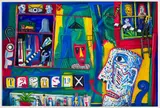 Norman Catherine, Close Shave, 1994, mixed media on canvas laid down on board