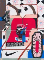 Kylie Wentzel, Rickshaw Cowboy, diptych, 2021, acrylic on canvas