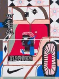 Kylie Wentzel, Rickshaw Cowboy, diptych, 2021, acrylic on canvas
