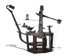 David Brown, Dog Watch Series, maquette, 2001, bronze and steel