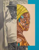 Baba Tjeko, Warm Energy, 2025, charcoal, oil and acrylic on canvas