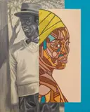 Baba Tjeko, Warm Energy, 2025, charcoal, oil and acrylic on canvas