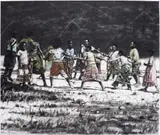 Phillemon Hlungwani, Hekeleheke - Hekee! 2 (Ring-A-Ring-A-Rosie 2), 2024, charcoal and pastel on paper