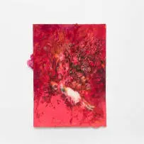Penny Siopis, Warm World: Coral, 2019, glue, ink and oil on paper