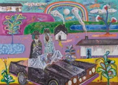 Simphiwe Ndzube, Nguwo, 2025, oil on canvas