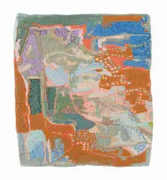 Amy Rusch, Touching sight with hands for seeing, found plastic bags and thread