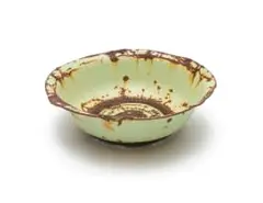 Tintsaba Gcebile Mamba, Large Tintsaba enamelware dish with coiled sisal fill, enamel and sisal