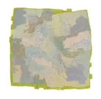 Amy Rusch, Sedimentary Wayfinding (process 2), found plastic bags, thread and klasies sedimentary residue