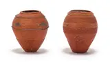 Sibongile Kanyile, Small copper vessels, two, copper wire and glass beads