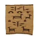 Isithebe, grinding mat with animals by Zulu Peoples Unrecorded artist, plant fibre and natural dyes, sold Feb 2026