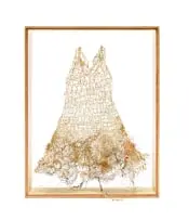 Berdine van der Mescht, Alchemy, grass, gold foil and nylon string