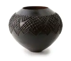 Ukhamba, Zulu beer vessel by Penny Gumbi, 2015, earthenware, sold Feb 2026