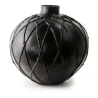 Contemporary Zulu vessel with netted decoration by Penny Gumbi, 2025, earthenware, sold Feb 2026