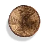 Tjiretjire (San) collecting basket by Tjiretjire Peoples Unrecorded artist, Grewia flava bark (moretlwa) for binding material and bundled grass for the core with 'V-shape' design, offered Feb 2026
