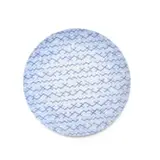 Christina Bryer, Blue and white pattern plate, unglazed coloured porcelain