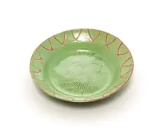 Hylton Nel, Green bird-lady plate, 2000, glazed and sgraffito earthenware with onglaze pencil
