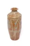 Hyme Rabinowitz, Brown vase with blue decoration, thrown stoneware with double glaze