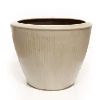 Digby Hoets, Large floor vase with combed slip, dolomite white glaze over combed white slip