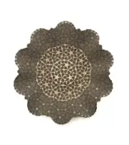 Christina Bryer, Black and white platter, coloured porcelain glazed in accent areas