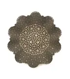 Christina Bryer, Black and white platter, coloured porcelain glazed in accent areas