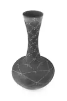 Michelle Legg, Lace vase, earthenware with white inlay and black underglaze