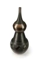 Chuma Maweni, Smoke-fired sculptural vessel, 2018, thrown, burnished, incised and smoke-fired