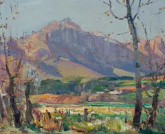 Hugo Naude, Brandwag Mountains, Worcester, Cape, oil on board