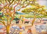 Spionkop Dam with Ngunis by Nichola Alice Leigh, 2012, oil on canvas, offered Oct 2025