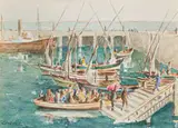 Harbour Scene by George William Pilkington, watercolour on paper, offered Oct 2025