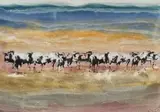Gordon Vorster, Wildebeest, ink on paper