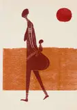 Nerine Desmond, Walkabout, colour woodcut on paper