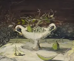 Christo Coetzee, Still Life with Fruit and Double-Handled Vessel, oil on canvas laid down on board