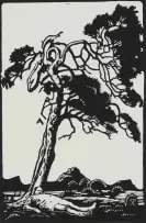 Johan Stegmann, Rooi Vlagboom (Red Flag Tree), 2023, linocut on paper