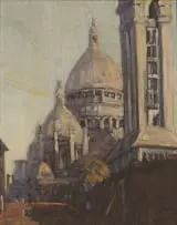 Clément Sénèque, La Basilique du Sacre Coer de Montmarte (sic), 1923, oil on canvas laid down on board