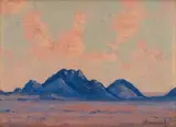 Jacobus Hendrik Pierneef, Blue Mountains, oil on board