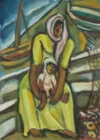 Irma Stern, Mother and Child, 1959, gouache on paper