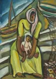 Irma Stern, Mother and Child, 1959, gouache on paper