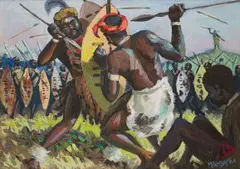 George Pemba, Combat, 1961, oil on canvas laid down on panel