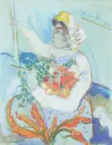 Irma Stern, Cape Flower Seller, 1946, gouache and pastel on paper