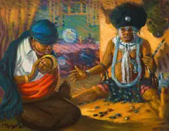 George Pemba, Sangoma, 1980, oil on board