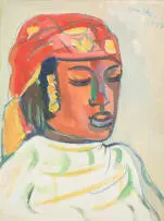 Irma Stern, Pondo Portrait, 1938, gouache and crayon on paper