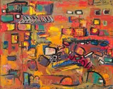 Walter Battiss, Abstract Landscape, oil on canvas