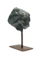 Dylan Lewis, Leopard Bust (S029), 1995, bronze with a verdigris patina, on a metal base
