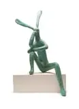Guy Du Toit, Hare Sitting on a Crate, bronze