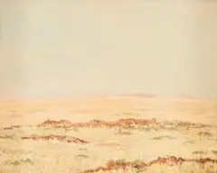 Esias Bosch, Karoo Landscape, oil on canvas laid down on board