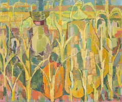 Alfred Krenz, Basuto Going through Mielies, 1959, oil on board